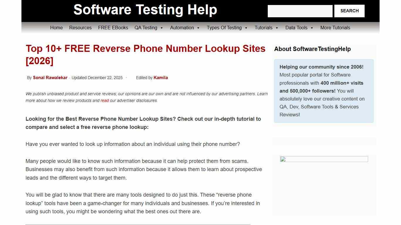 Top 10+ FREE Reverse Phone Number Lookup Sites [2026]
